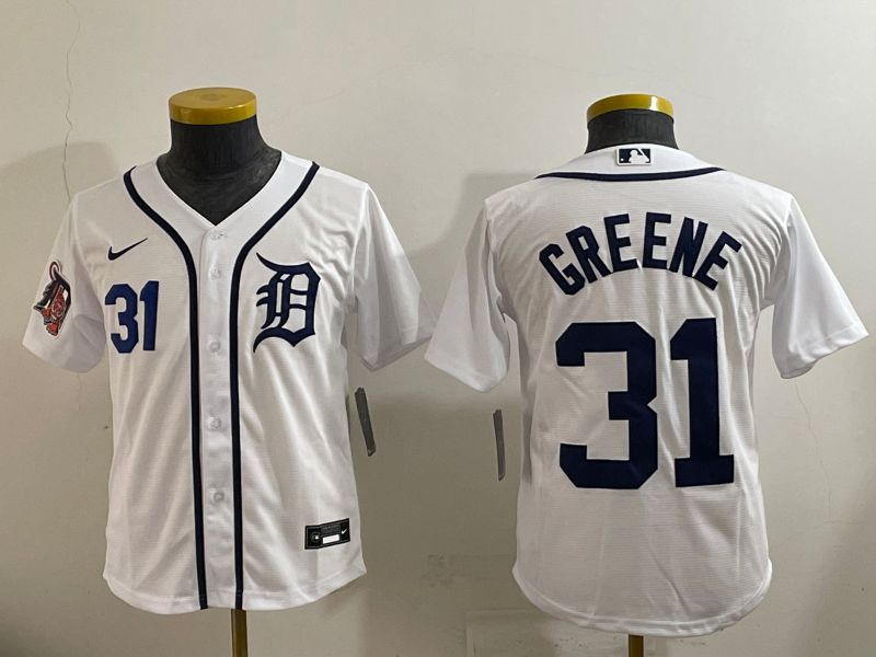 Youth 2025 Detroit Tigers 31 Greene White Game Nike MLB Jersey style 8